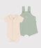 Ensemble salopette en jersey flammé bébé vert HERBIER