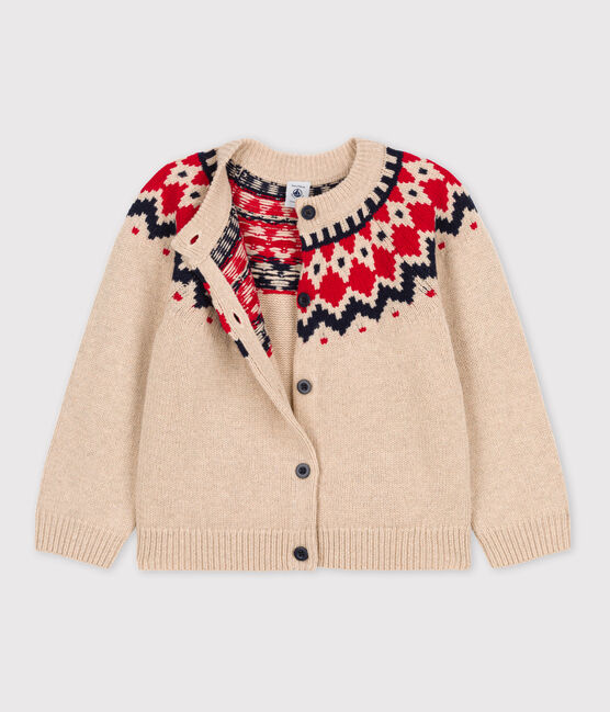Cardigan laine et coton enfant fille TRENCH/ MULTICO