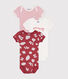 Set van 3 katoenen body's met korte mouwen voor baby's