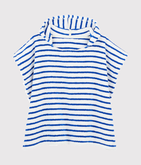 Poncho de plage à capuche bébé mixte bleu SURF