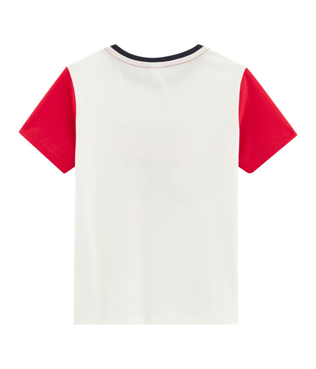 T-shirt voor jongens wit/rood