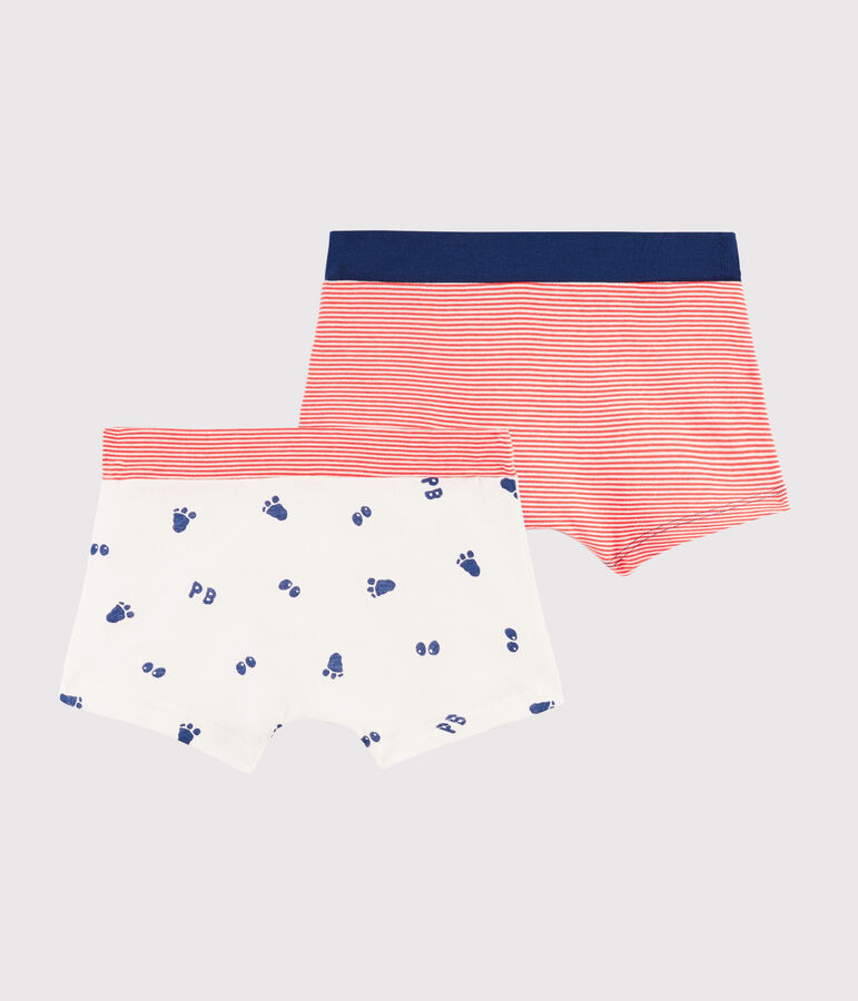 Set van 2 boxershorts voor jongens met yeti voetafdruk multicouleur