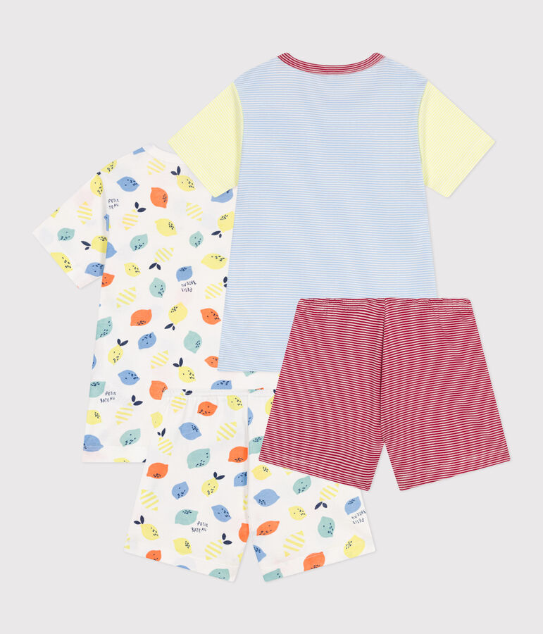 Lot de 2 pyjamas shorts enfant en coton multicouleur