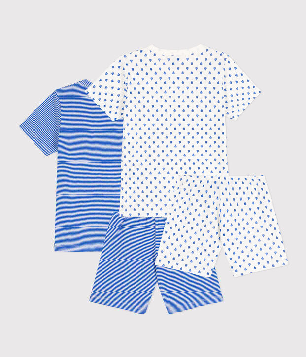Lot de 2 pyjacourts milleraies en coton petit gar&ccedil;on multicouleur