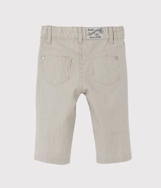 Gestreepte babybroek voor jongens grijs MINERAI/wit LAIT