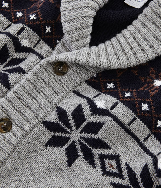 Tricot cardigan jongens grijs SUBWAY/blauw SMOKING/ CUIVRE