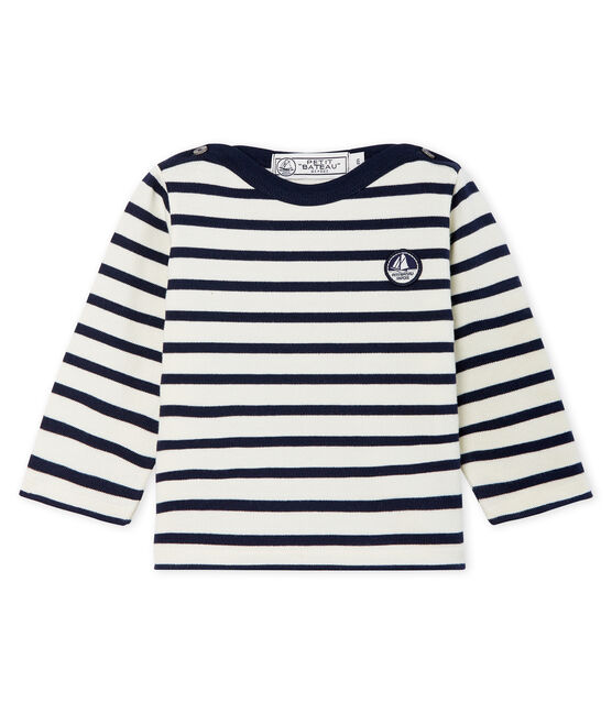 Marinière iconique bébé mixte beige COQUILLE/bleu SMOKING