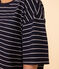 LE BOXY, T-shirt voor dames in katoen  blauw SMOKING/wit MARSHMALLOW