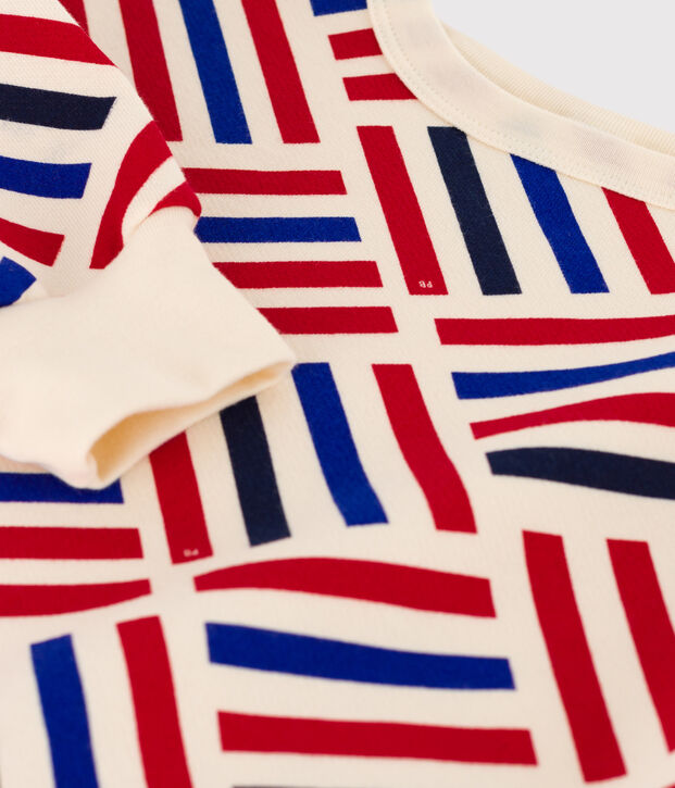 Sweater met print in molton voor meisjes / jongens ecru/multicouleur