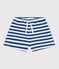 Katoenen kindershort met strepen blauw/wit