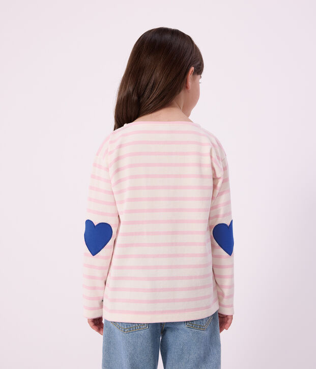 Katoenen gestreept marineshirt voor kinderen roze/roze