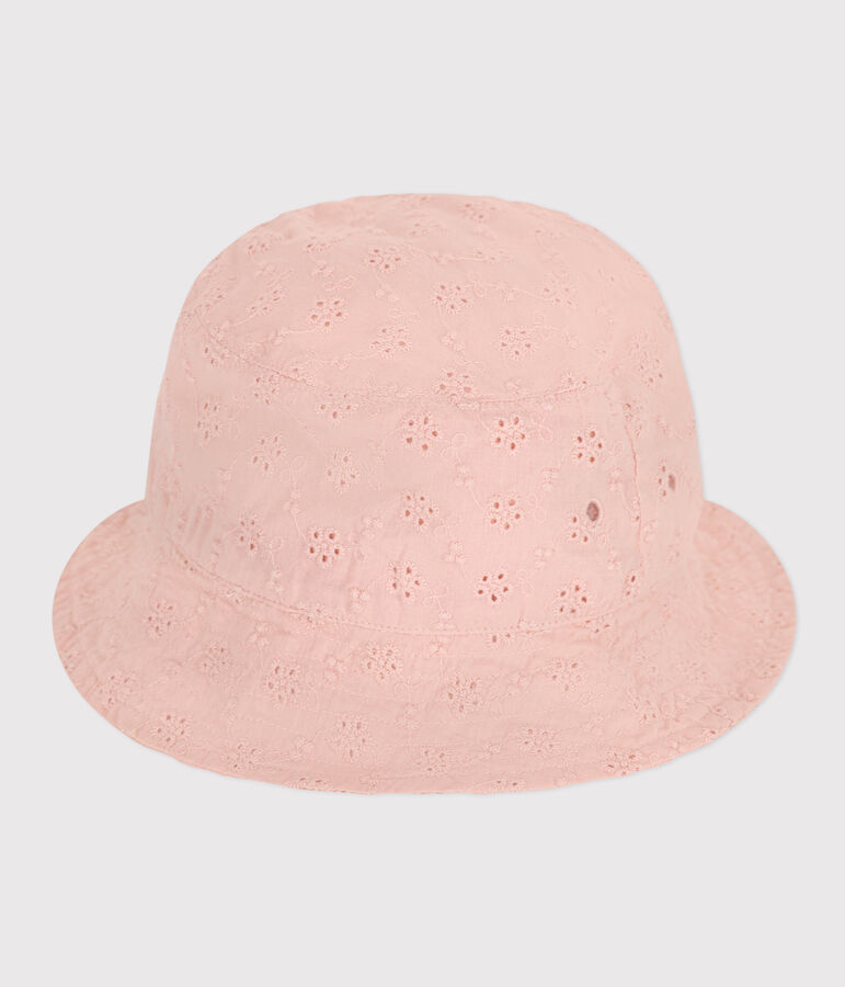 Bob en broderie anglaise rose enfant fille rose