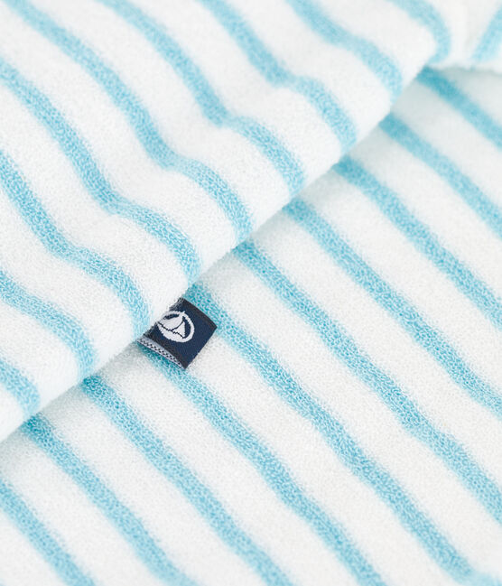 Combicourte bébé en coton éponge rayée bleu MARSHMALLOW/ AQUATIC