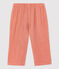 Pantalon en gaze de coton bio bébé rose PAPAYE