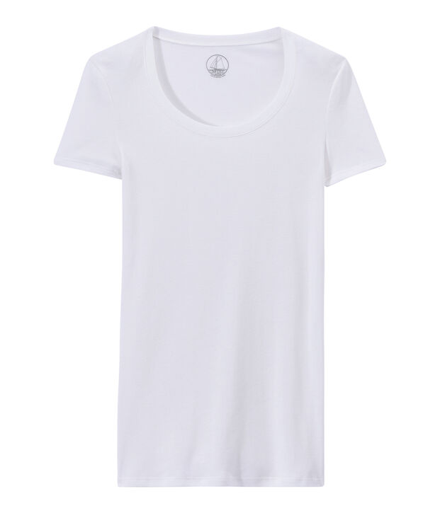 T-shirt femme en coton l&eacute;ger blanc