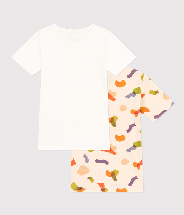 Lot de 2 tee-shirts &agrave; manches courtes en coton enfant multicouleur
