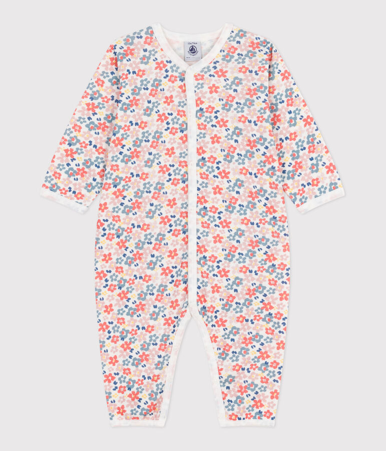 Pyjama b&eacute;b&eacute; en coton sans pieds imprim&eacute; blanc/multicouleur