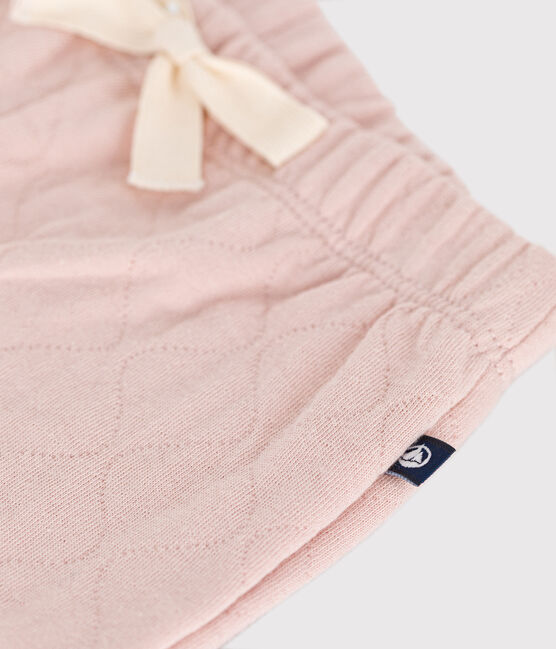 Broek in doorgestikt tubic voor baby's roze SALINE