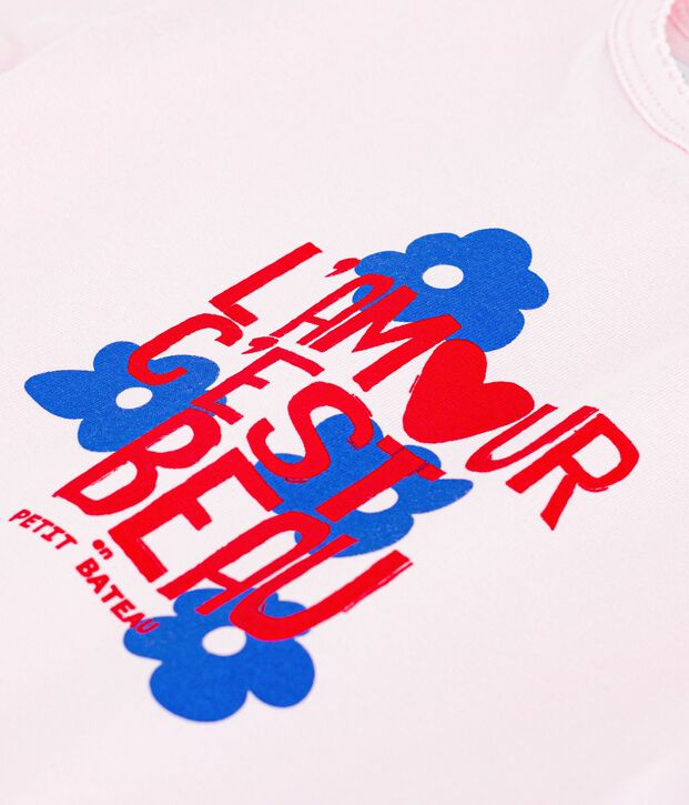 Katoenen T-shirt met korte mouwen en motiefje voor baby's BARELY