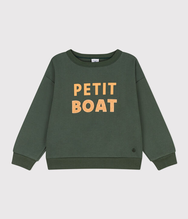 Sweatshirt bedrukt in fleece voor jongens en meisjes groen