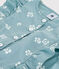 Combinaison enfant en coton sans manche fleurie bleu PAUL/blanc MARSHMALLOW
