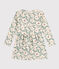 Gebloemde fleece jurk met lange mouwen voor meisjes wit AVALANCHE/ MULTICO