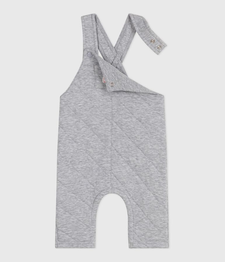 Salopette b&eacute;b&eacute; en coton &eacute;pais jambes longues, unie gris