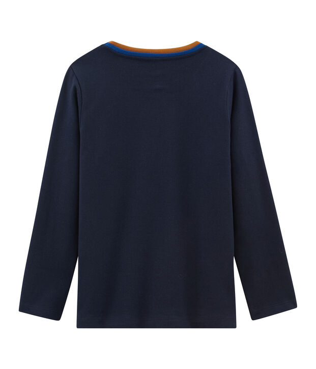 Tee-shirt manches longues gar&ccedil;on bleu marine