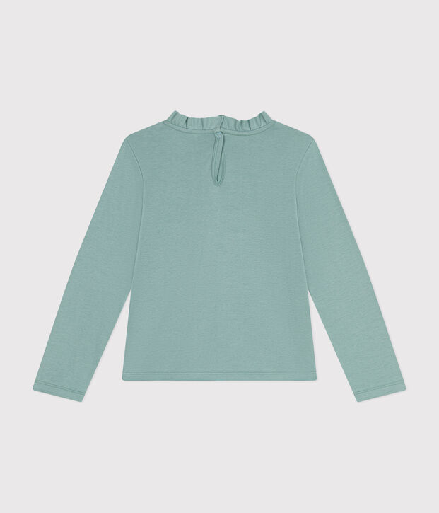 Tee-shirt manches longues en c&ocirc;te enfant fille vert