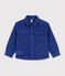 Effen fluwelen kinderhemd blauw
