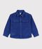 Effen fluwelen kinderhemd blauw