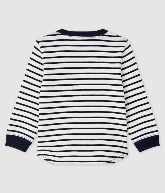 T-shirt baby jongen wit MARSHMALLOW/blauw SMOKING