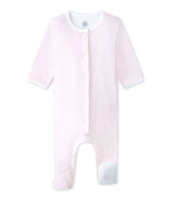Unisex Bodyjama roze VIENNE/wit ECUME
