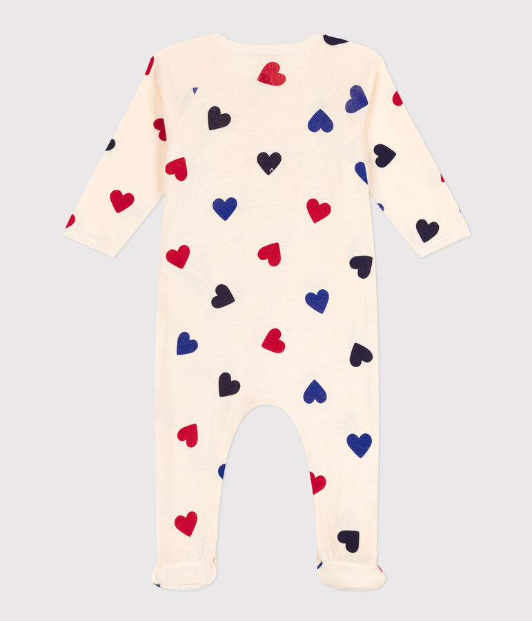 Pyjama c&oelig;ur b&eacute;b&eacute; en coton &eacute;cru/multicouleur
