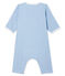 Bodyjama sans pieds bébé fille en côte bleu ACIER/blanc MARSHMALLOW