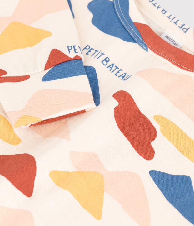 Sweater met print in tubic voor meisjes / jongens ecru/multicouleur