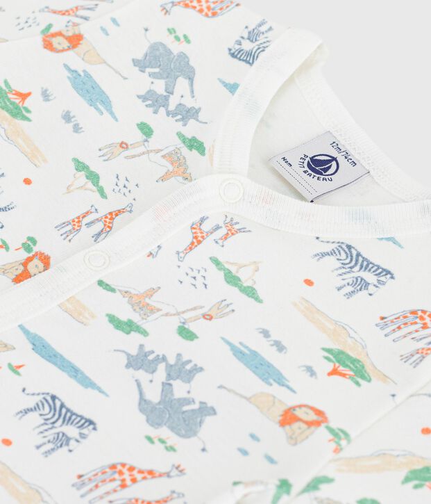 Kort katoenen pakje met dierenprint voor baby's wit/multicouleur