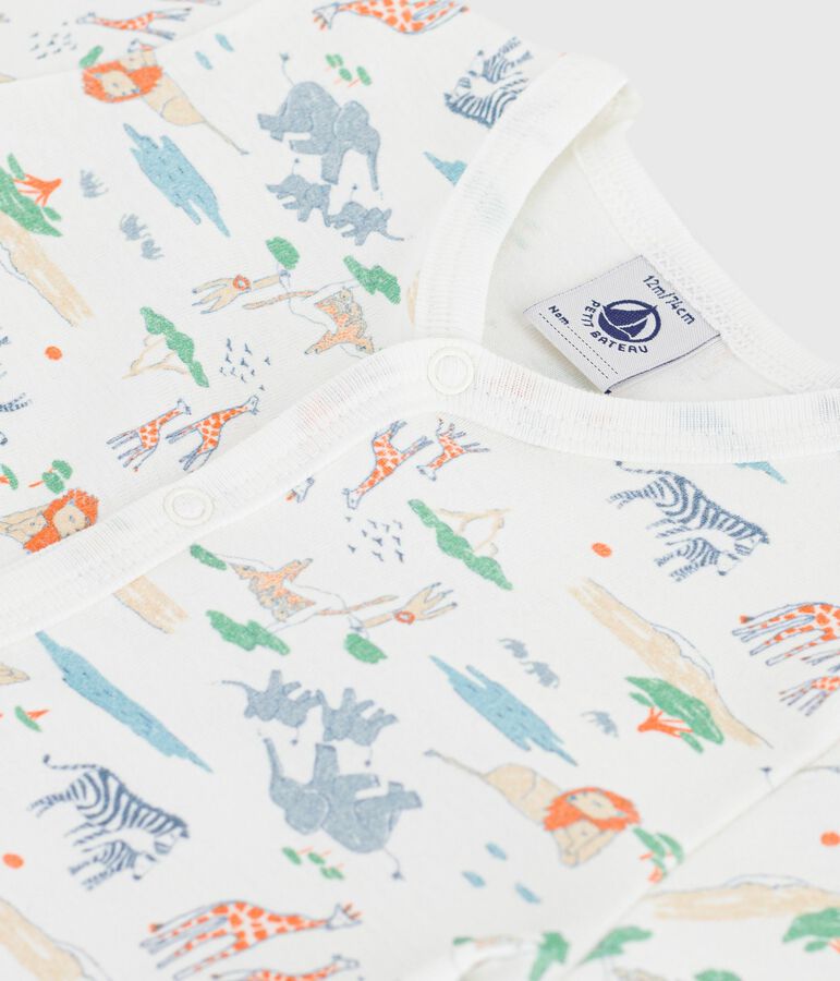 Kort katoenen pakje met dierenprint voor baby's wit/multicouleur