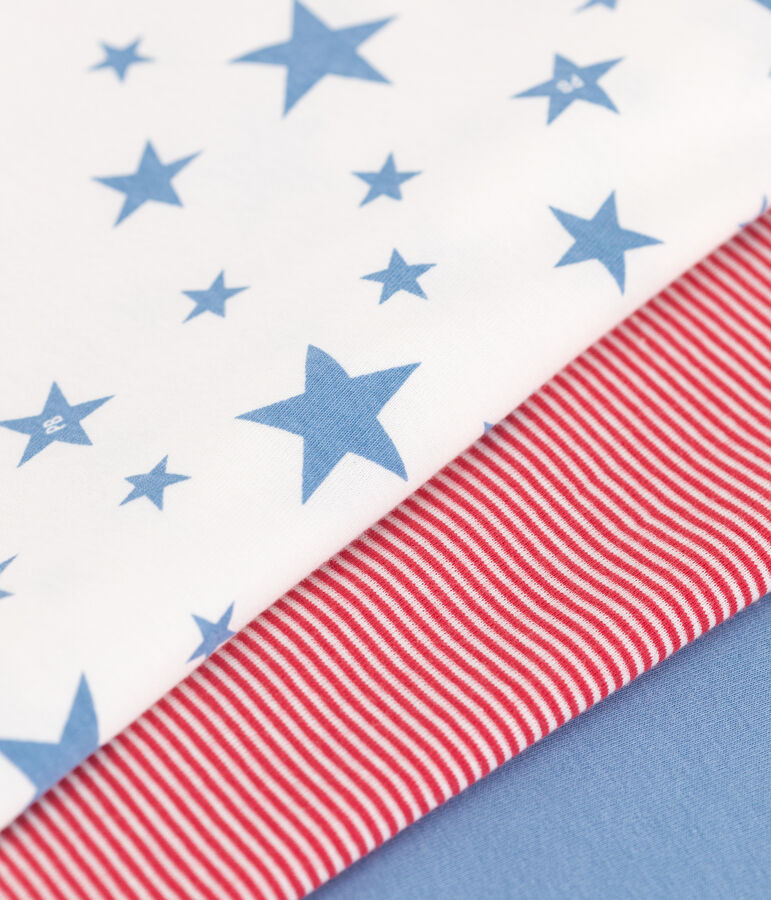 Setje met 3 katoenen T-shirts met korte mouw en sterretjesprint voor kinderen multicouleur