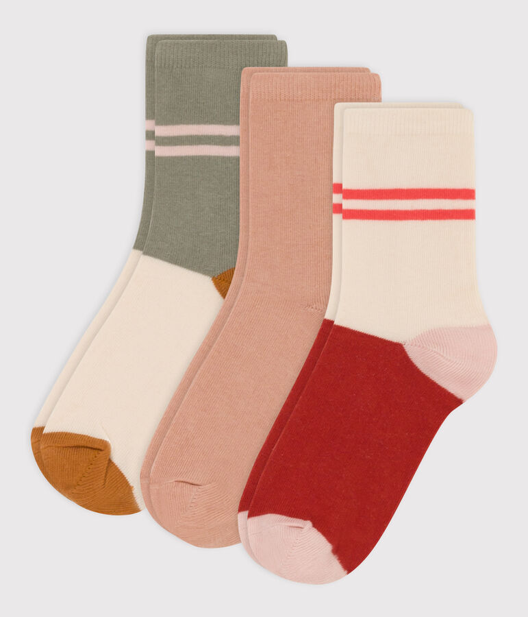 Lot de 3 paires de chaussettes en jersey de coton enfants multicouleur