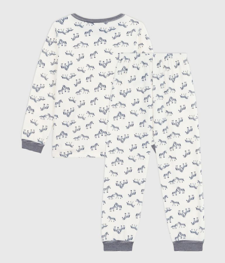 Fluwelen kinderpyjama met zebraprint blauw MILK/ SOIR