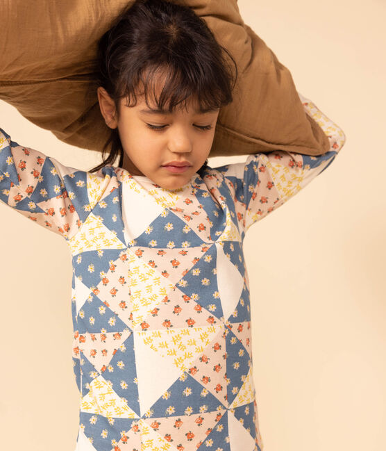 Pyjama patchwork petite fille en coton blanc AVALANCHE/ MULTICO