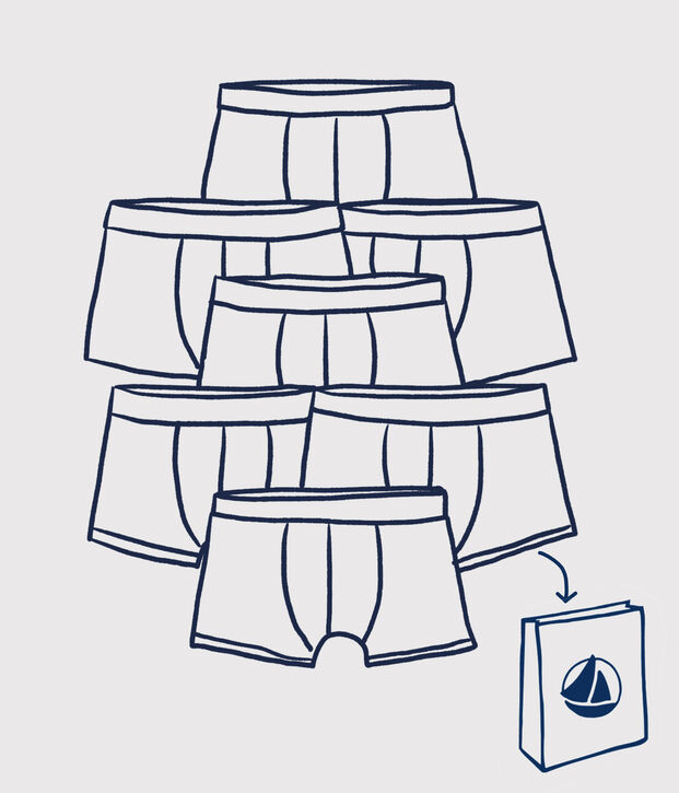 Verrassingszakje met 7 boxershorts voor jongetjes multicouleur