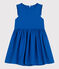 Robe sans manches enfant en lin uni bleu PORCELANA