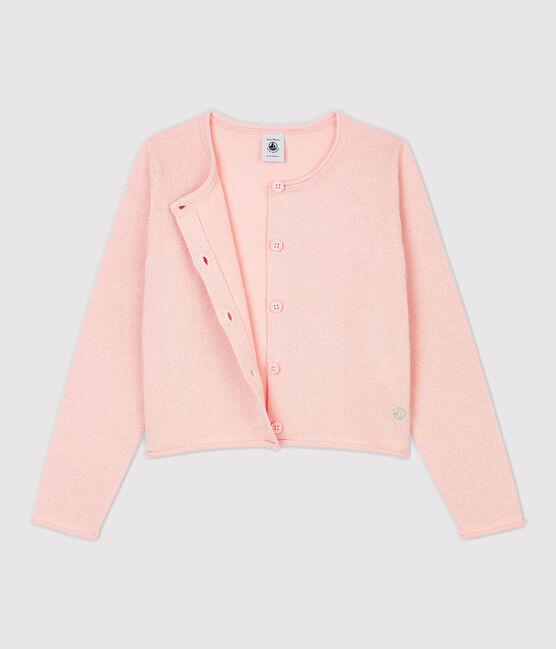 Cardigan en coton enfant fille rose MINOIS/ ARGENT
