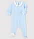 Blauw velours slaappakje met kraag voor babyjongens
