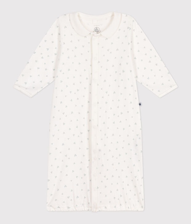 Combisac b&eacute;b&eacute; en coton &agrave; col petits c&oelig;urs blanc/multicouleur