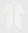 Pyjama bébé en velours à col uni blanc MARSHMALLOW