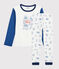 Jongenspyjama van ribtricot met "Paris" motief wit MARSHMALLOW/blauw BLEU/ MULTICO