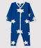 Dors-bien bleu à grosse étoiles bébé en côte bleu MAJOR/blanc MARSHMALLOW
